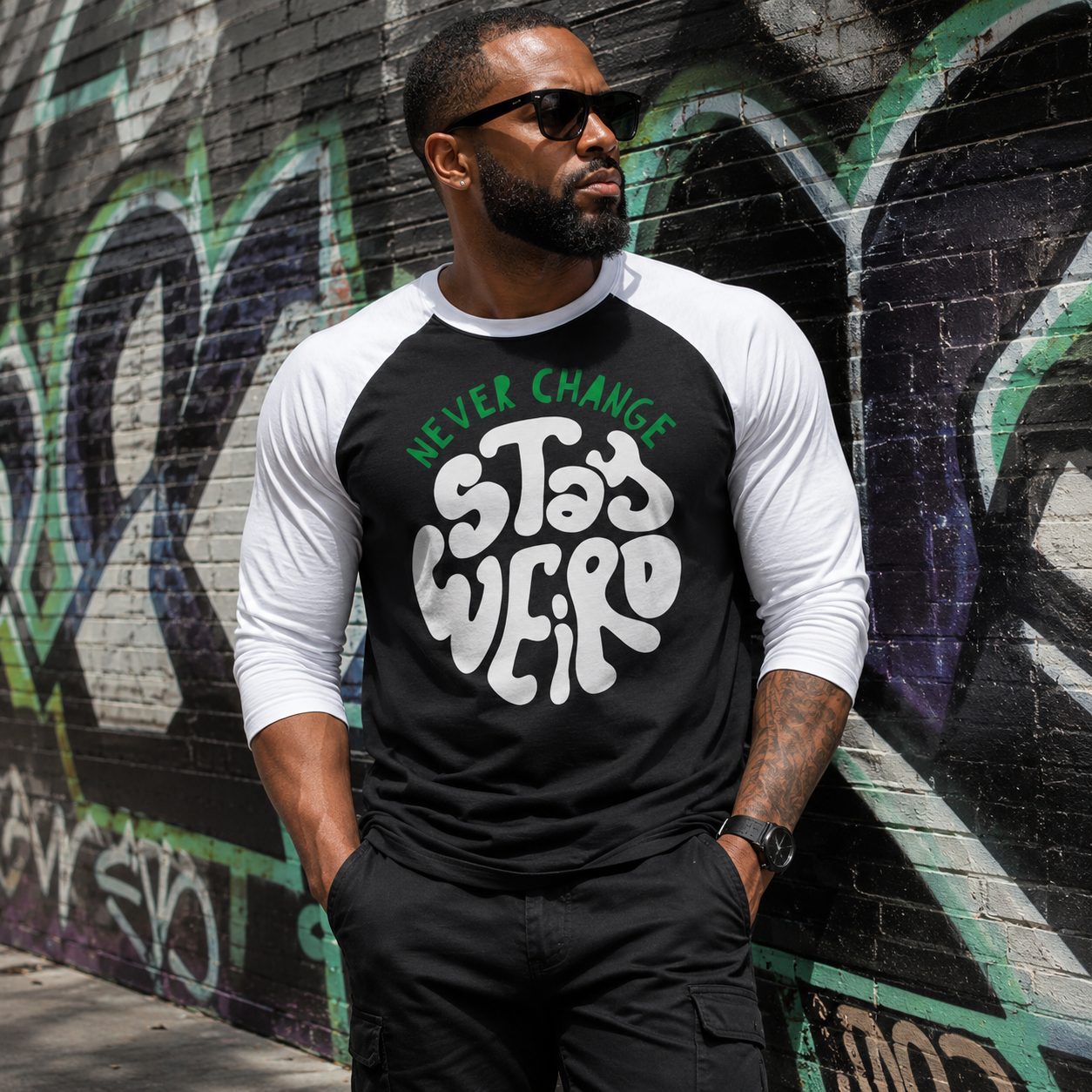 STAY WEIRD Unisex 3/4-Sleeve Shirt