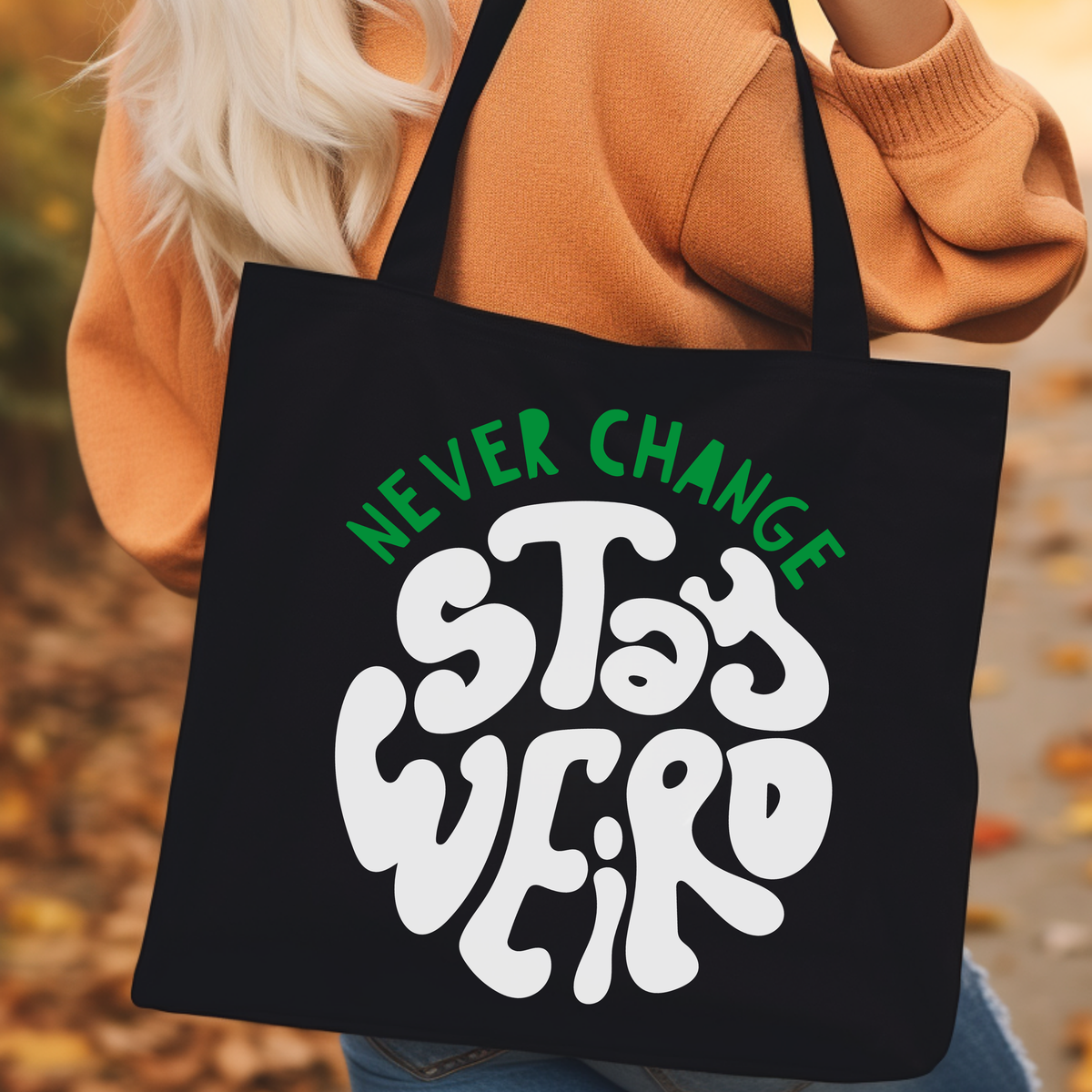 STAY WEIRD CANVAS TOTE BAG