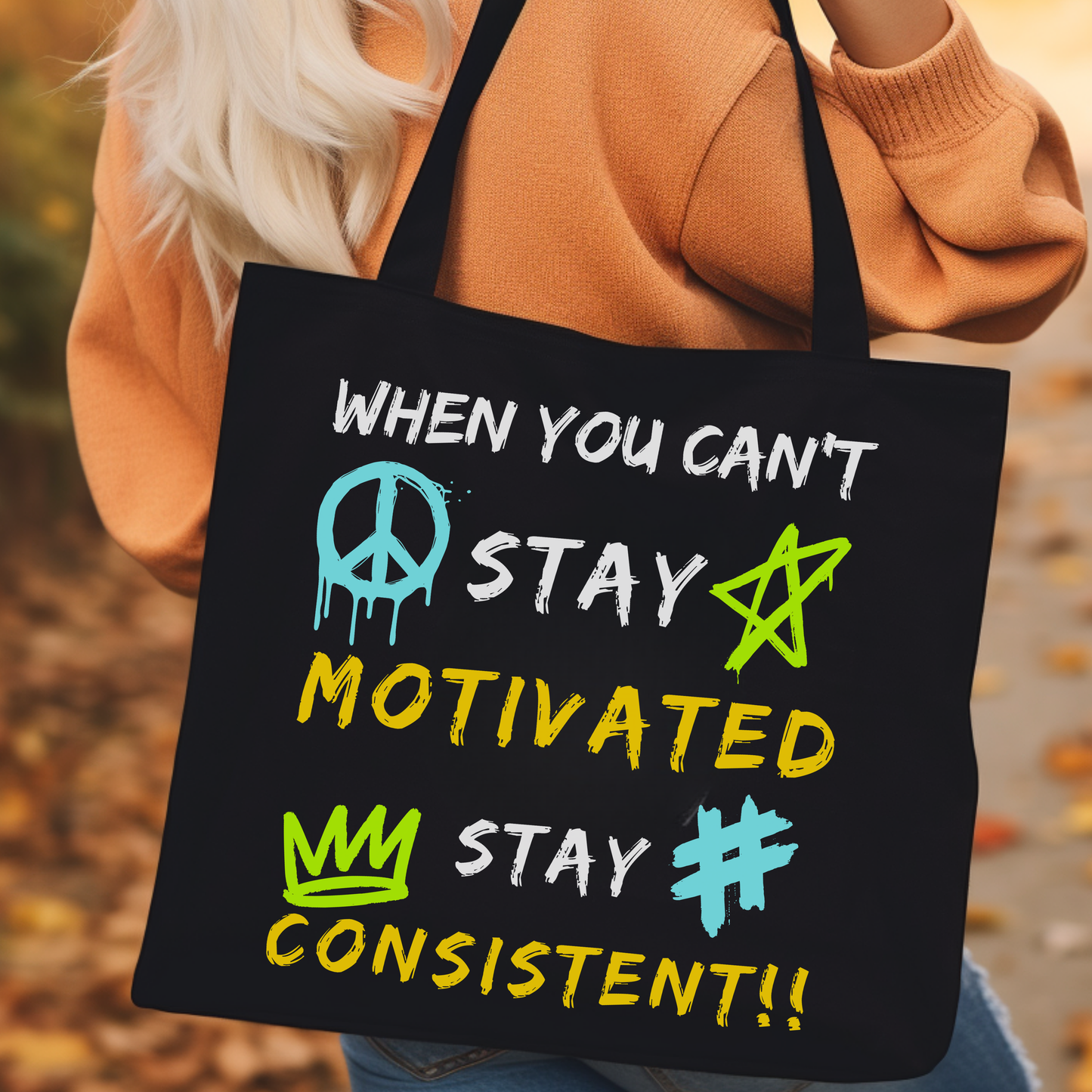 STAY CONSISTENT CANVAS TOTE BAG